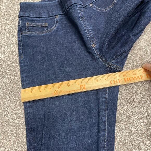 Classic Chicos pullon slim bootcut jeans sz 6R high rise dark wash stretch blue - Picture 12 of 12